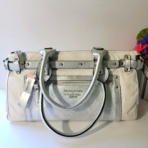 NWT Tramontana For Bebe Collection Made In Italy Canvas Metallic Satchel Bag